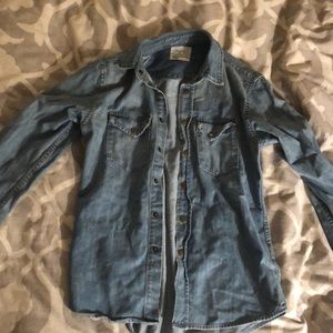 Billy Reid denim button down blouse/ jacket